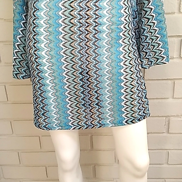 Alexa & Stella Multicolor Bell Sleeve Dress. Size Large NWOT - Picture 3 of 12